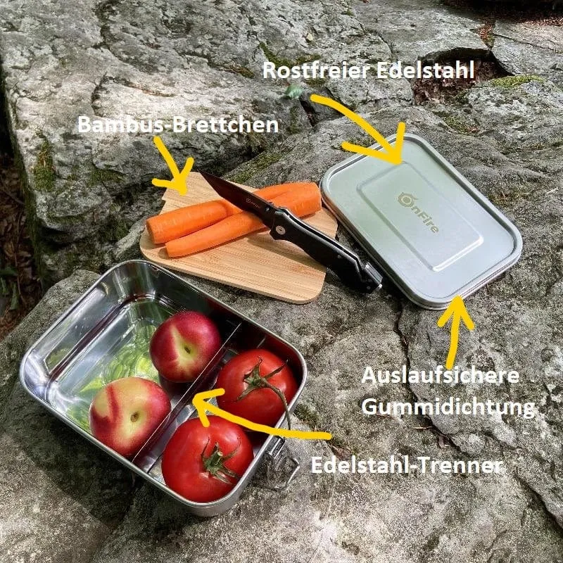 Lunchbox 1200ml inkl. Trennwand + Brettchen