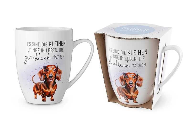 Tasse „Es sind die kleinen Dinge im Leben“ – Dackel Becher 250 ml