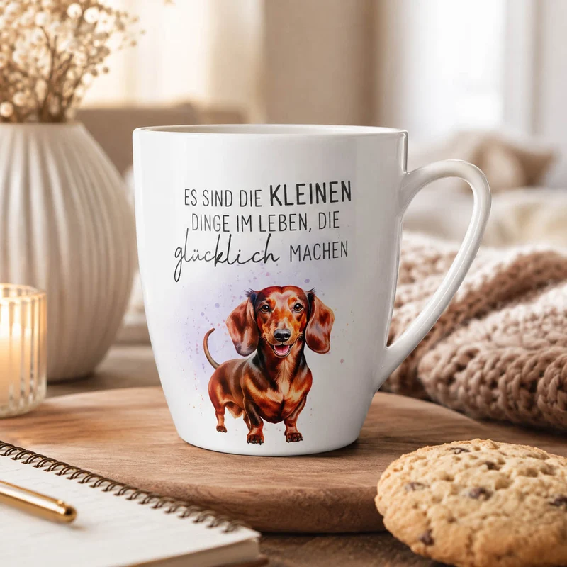 Tasse „Es sind die kleinen Dinge im Leben“ – Dackel Becher 250 ml