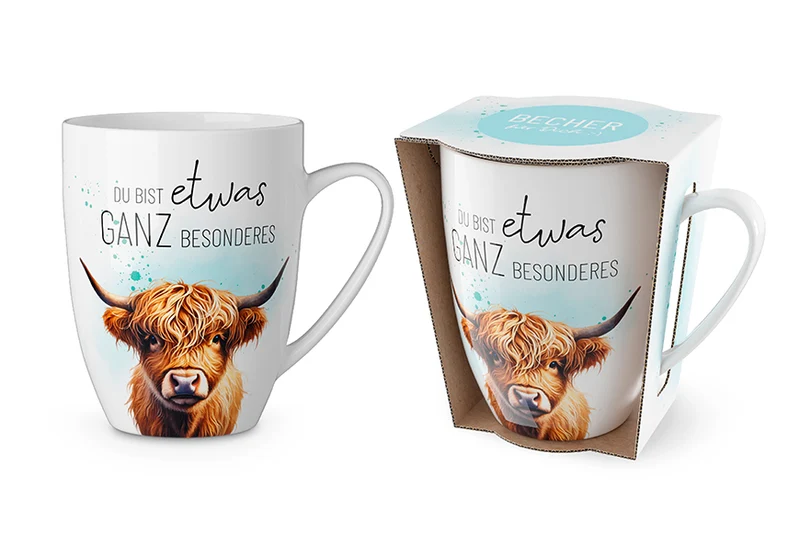 Tasse „Du bist etwas ganz Besonderes“ – Hochlandrind Becher 250 ml
