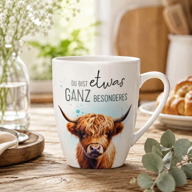 Tasse „Du bist etwas ganz Besonderes“ – Hochlandrind Becher 250 ml