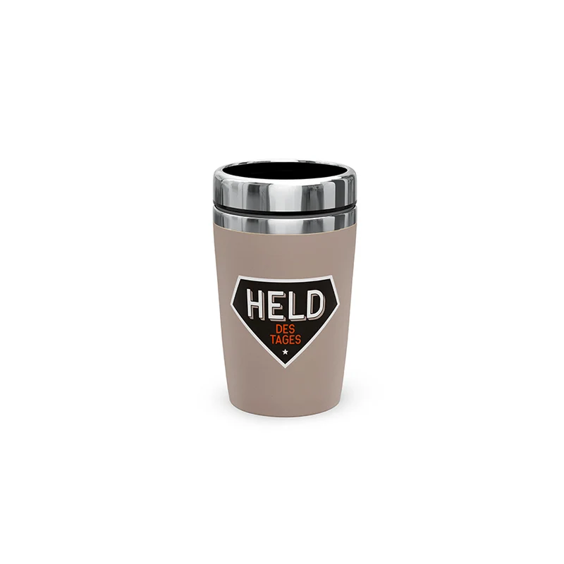 Thermobecher to go "Held des Tages"
