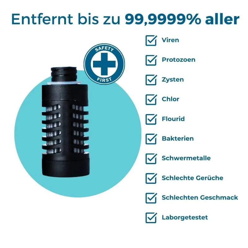 Water to Go Active 100 Trinkflasche 1.0 Liter mit integriertem Wasserfilter