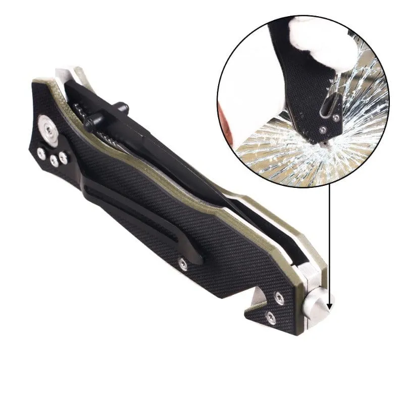 Rettungsmesser GREEN LINE mit gerader Klinge mit Holster