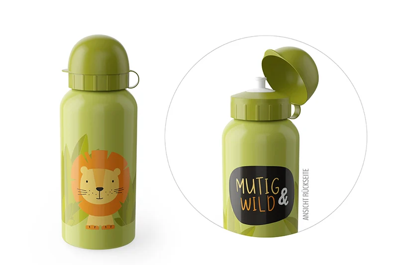 Kinder Trinkflasche Löwe "Mutig & Wild"