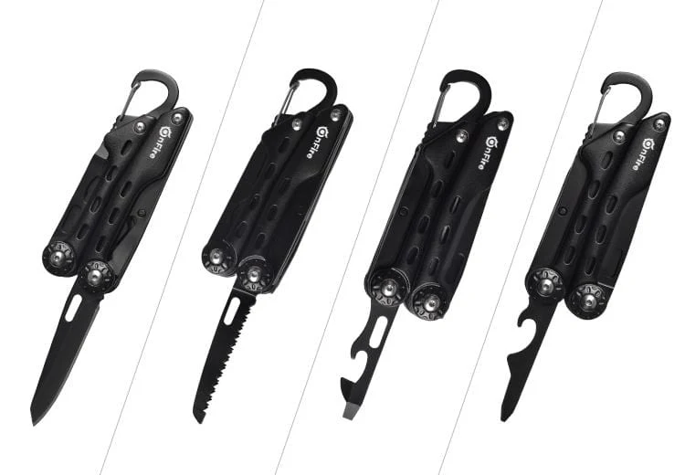 Multitool mit 8 Funktionen und Karabiner