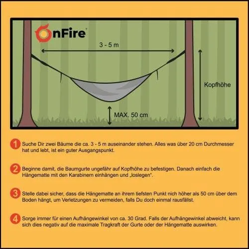 XXL-Outdoor-Hängematte für Biwak, Camping, Outdoor