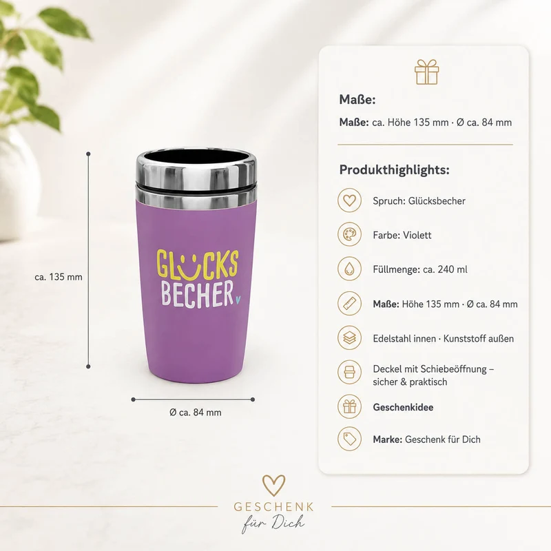 Thermobecher to go „Glücksbecher“ – Happy Greetings