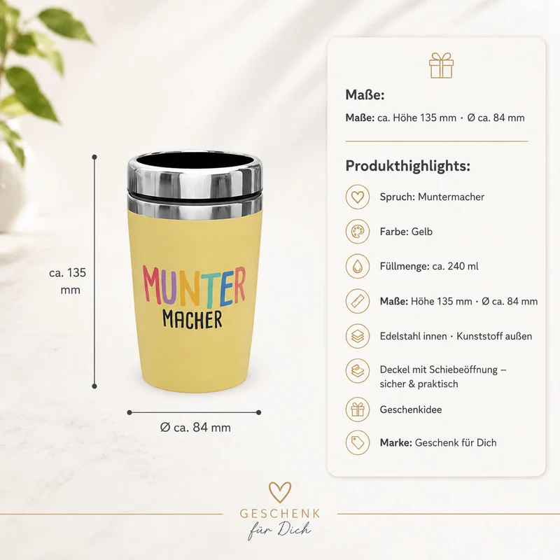 Thermobecher to go „Muntermacher“ – Happy Greetings