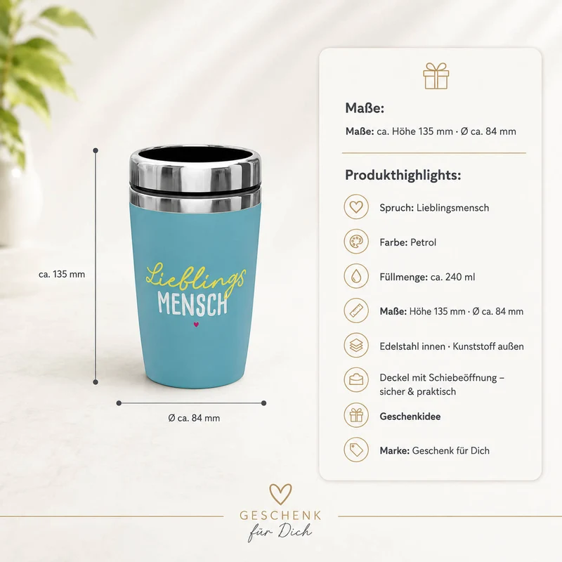 Thermobecher to go „Lieblingsmensch“ – Happy Greetings