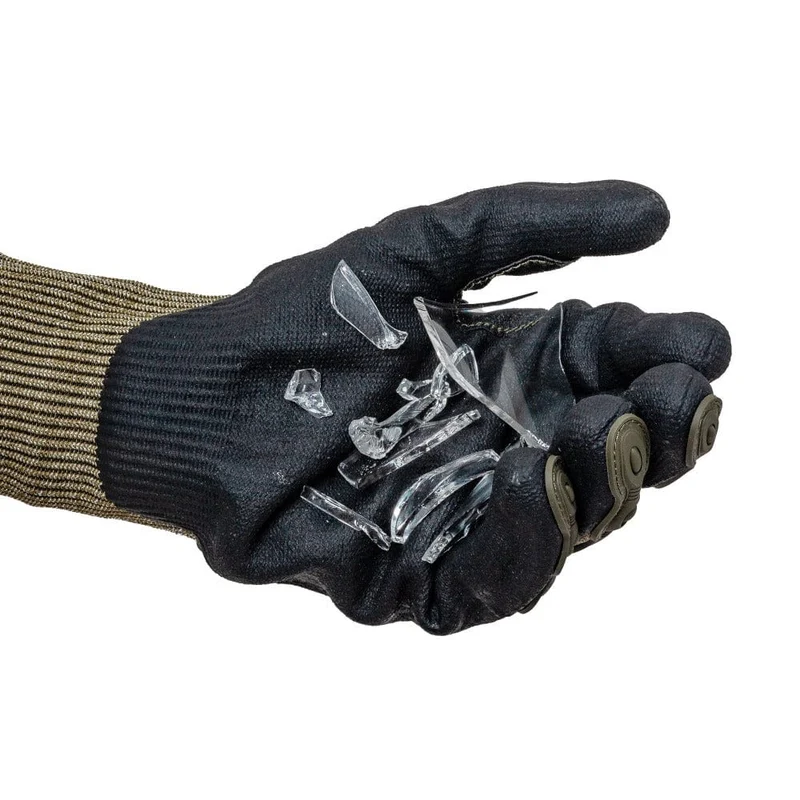 N5SP Olive Schnittschutz Handschuhe mit Handschuhhalter