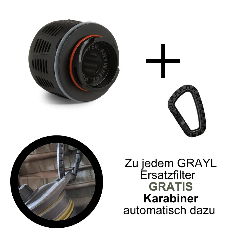 Geopress Ersatzfilter Ersatzreinigerpatrone Karabiner GRATIS