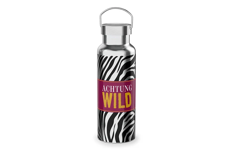 Edelstahl Thermoflasche "Achtung Wild"