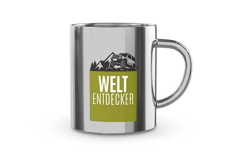 Edelstahl Thermobecher "Welt Entdecker"