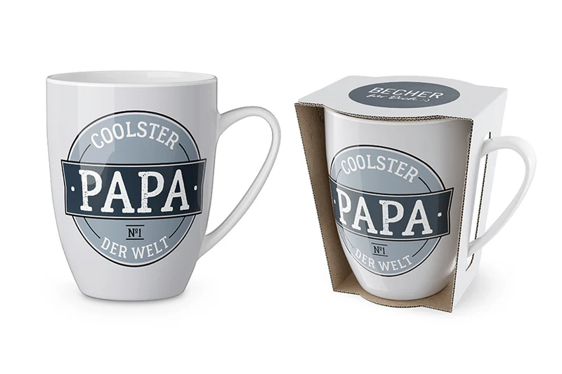 Papa Tasse „Coolster Papa der Welt“ – Emblem, Becher 250 ml