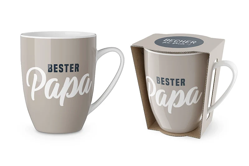 Papa Tasse „Bester Papa“ – Taupe, Becher 250 ml