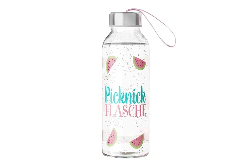 Glas Trinkflasche "Picknick Flasche" - 400ml