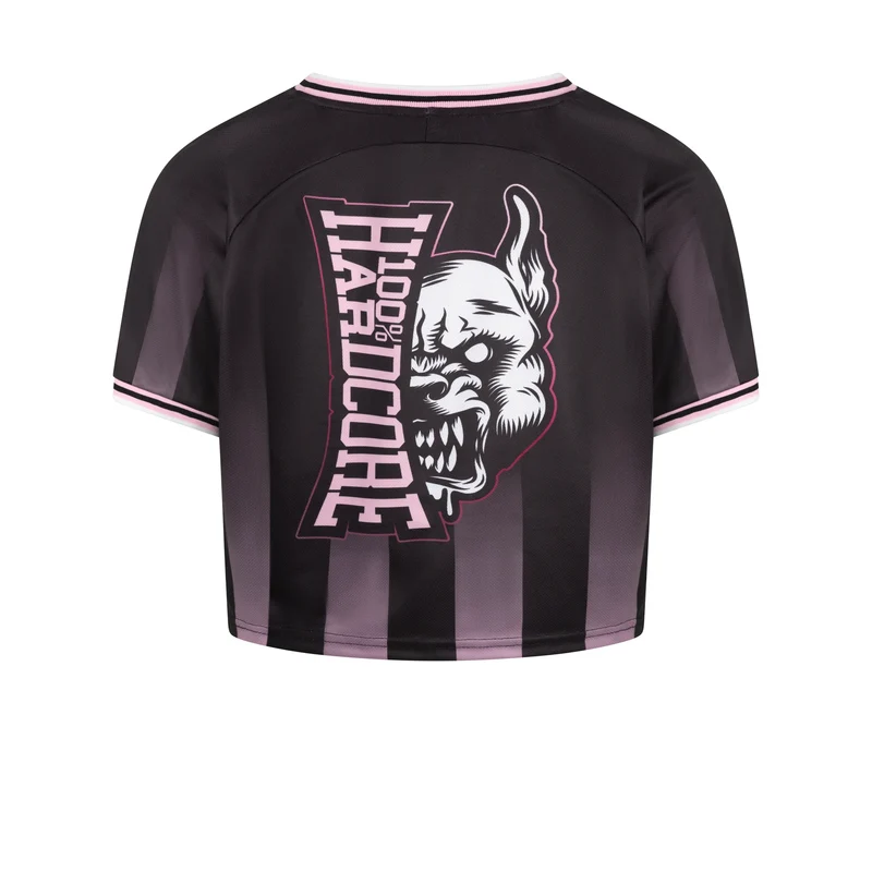 100% HARDCORE Damen Cropped Soccershirt "Script" | Black