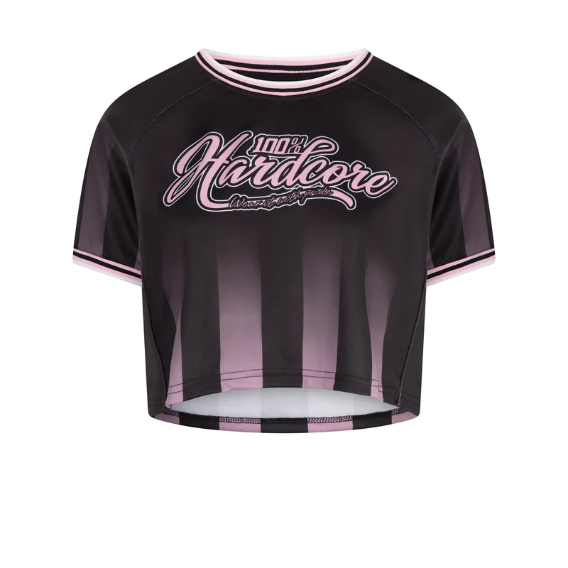 100% HARDCORE Damen Cropped Soccershirt "Script" | Black