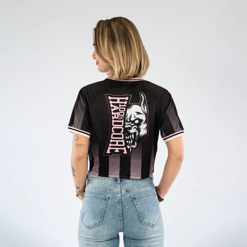 100% HARDCORE Damen Cropped Soccershirt "Script" | Black