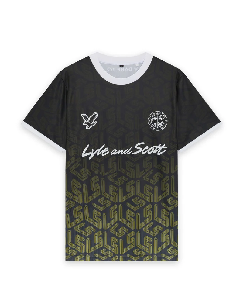 ❌ SALE ❌ LYLE & SCOTT Ombre Emblem Football Shirt | Jet Black