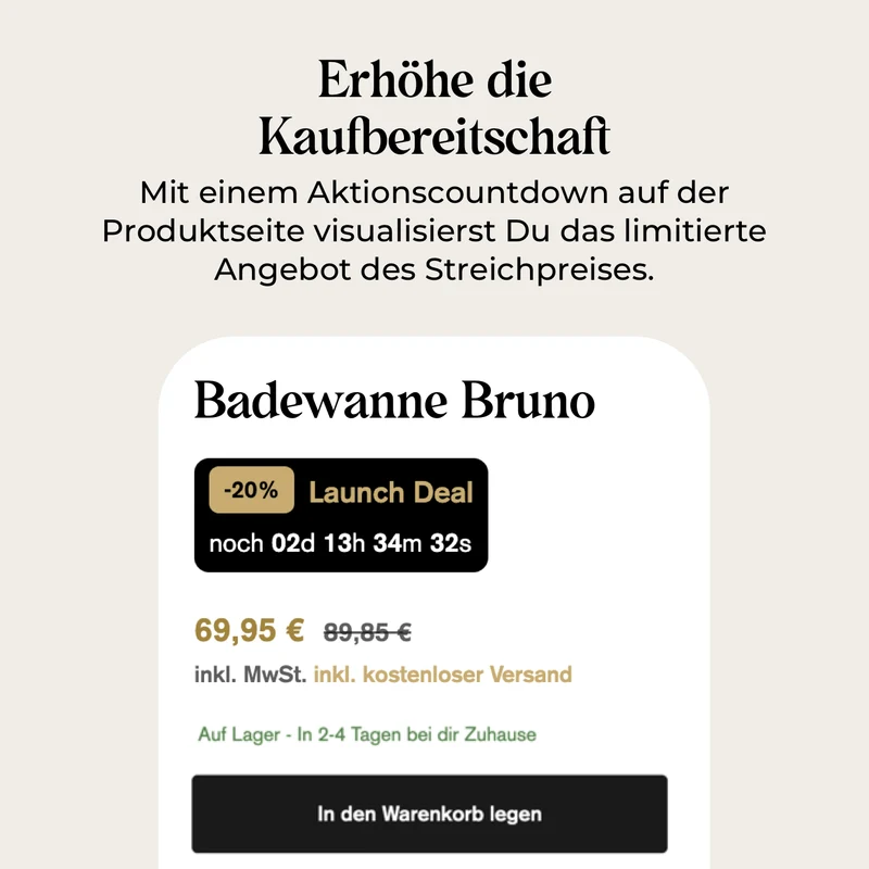 Produktseiten Deal Countdown
