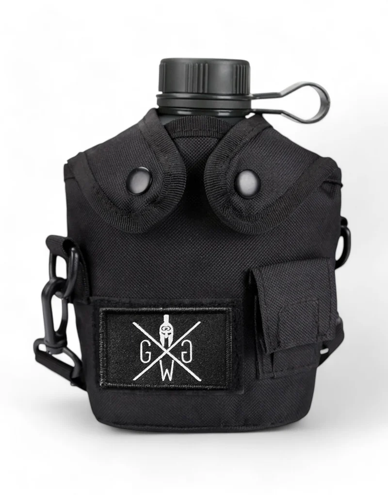 Trinkflasche mit Patch und Case