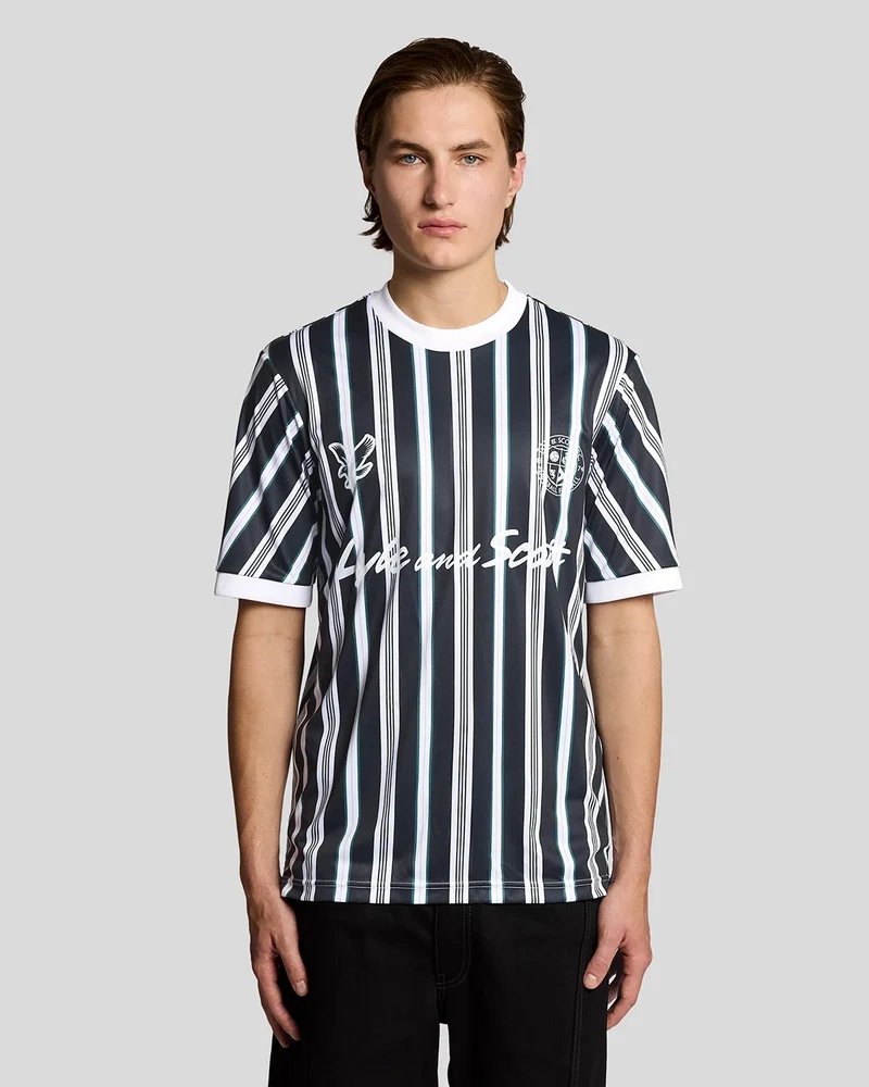 ❌ SALE ❌ LYLE & SCOTT Prep Stripe Football Shirt | Dark Navy