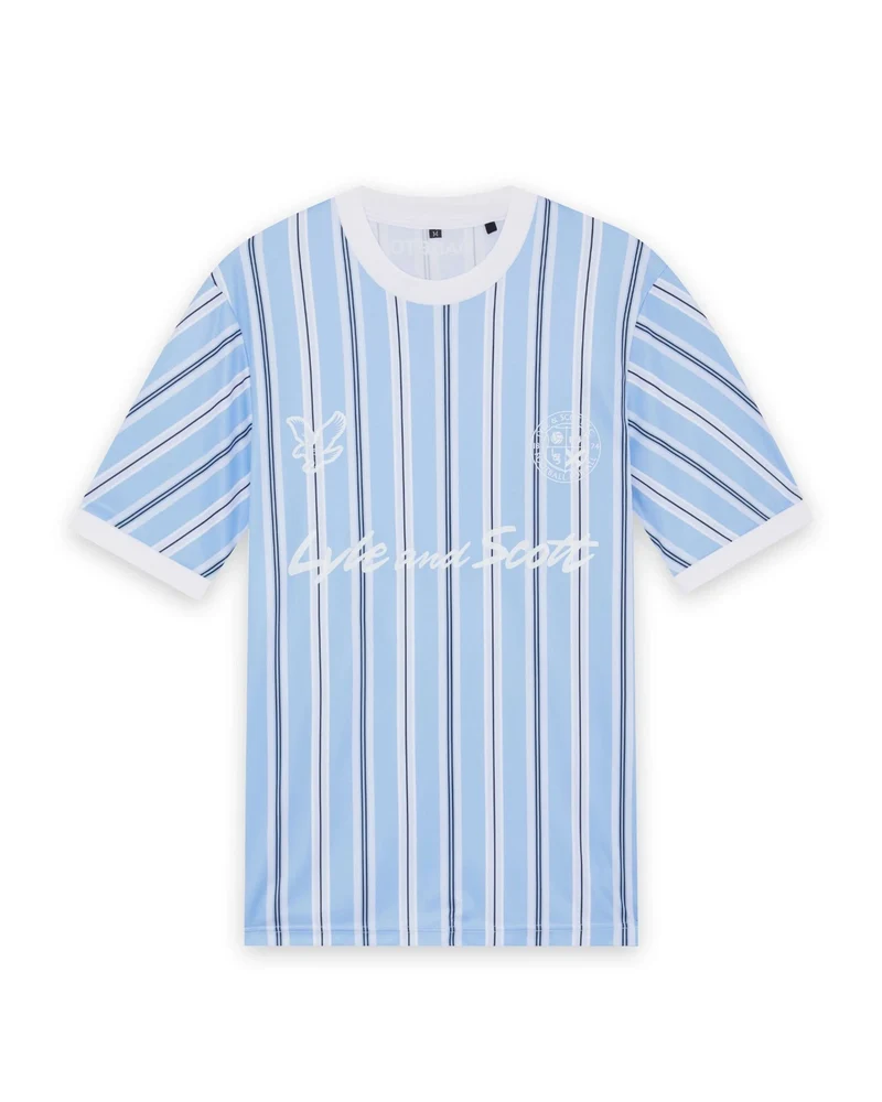 ❌ SALE ❌ LYLE & SCOTT Prep Stripe Football Shirt | Chalk Blue