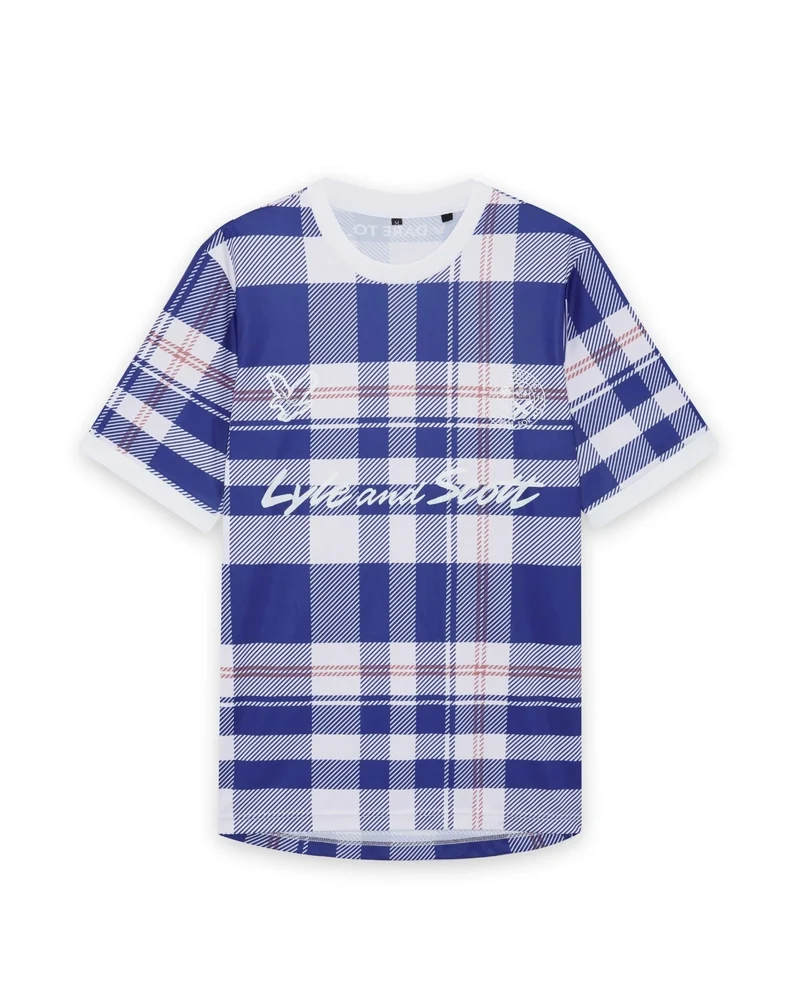 ❌ SALE ❌ LYLE & SCOTT Tartan Football Shirt | Now Blue