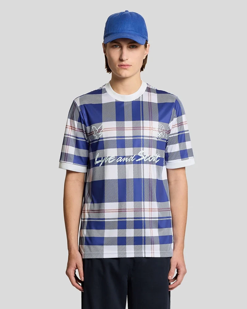 ❌ SALE ❌ LYLE & SCOTT Tartan Football Shirt | Now Blue