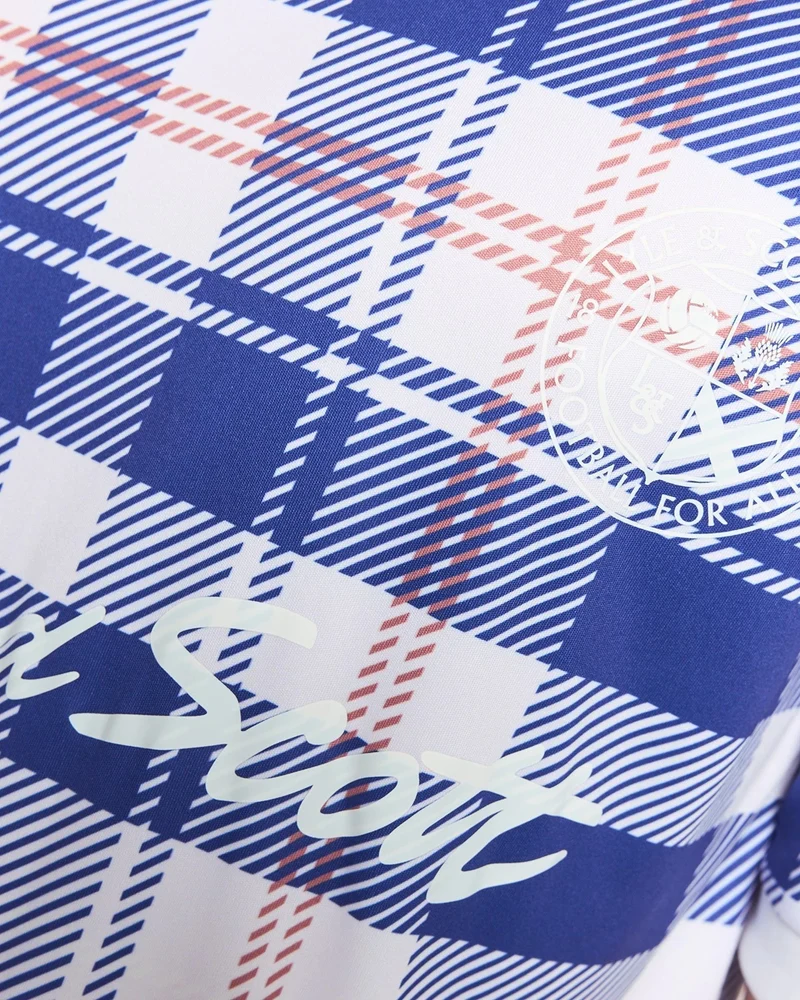 ❌ SALE ❌ LYLE & SCOTT Tartan Football Shirt | Now Blue