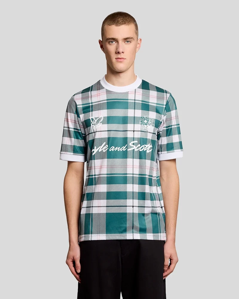 ❌ SALE ❌ LYLE & SCOTT Tartan Football Shirt | Everglade