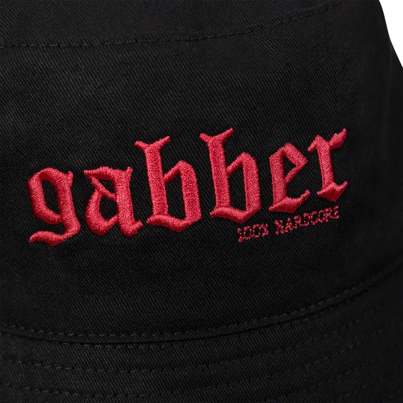100% HARDCORE Buckethat "GABBER" | Black/Pink | Wendbarer Anglerhut