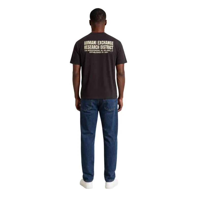 Armani Exchange Herren-T-Shirt aus brauner Baumwolle