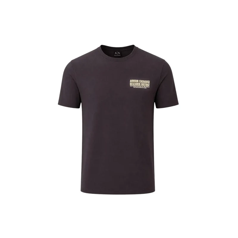 Armani Exchange Herren-T-Shirt aus brauner Baumwolle