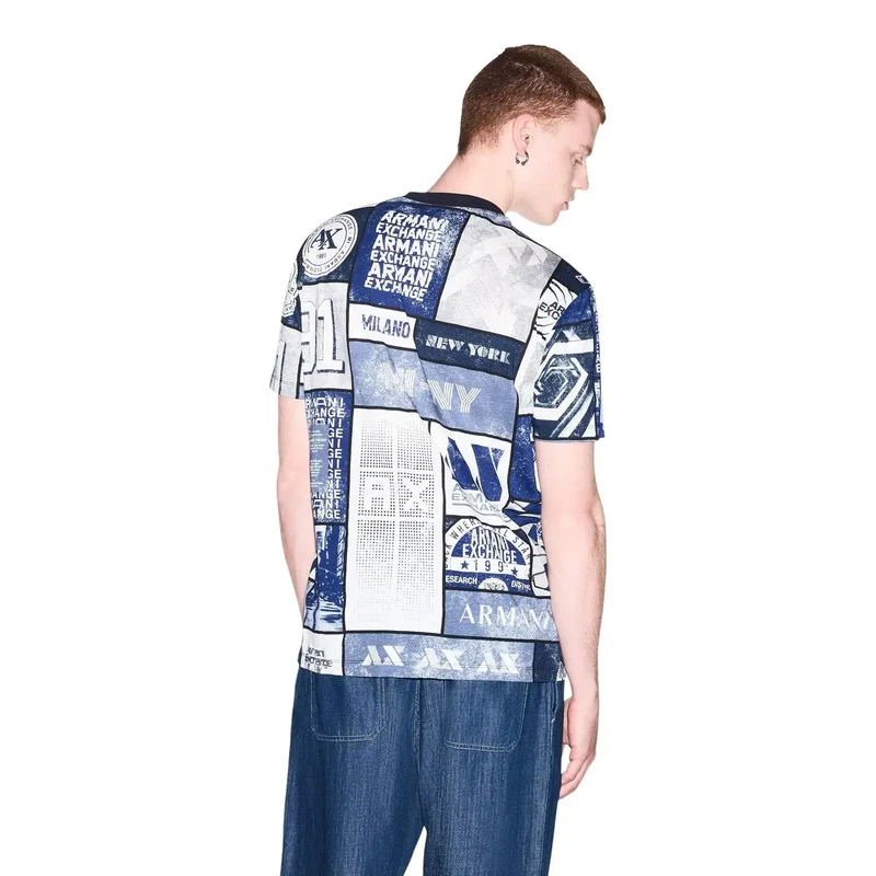 Armani Exchange Weißes Baumwoll-T-Shirt für Herren