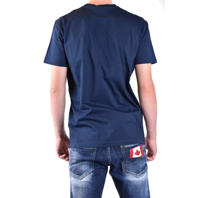 Dsquared2 Herren Blaues Baumwoll-T-Shirt Rundhals