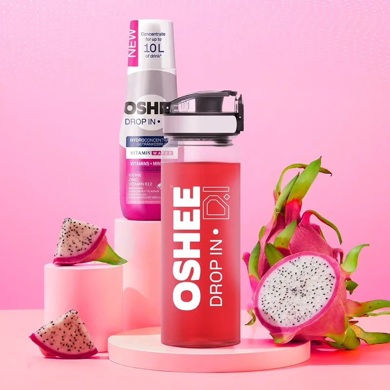 Getränkesirup OSHEE DROP IN Rote Traube-Drachenfrucht – Vitamine und Mineralstoffe – 500 ml