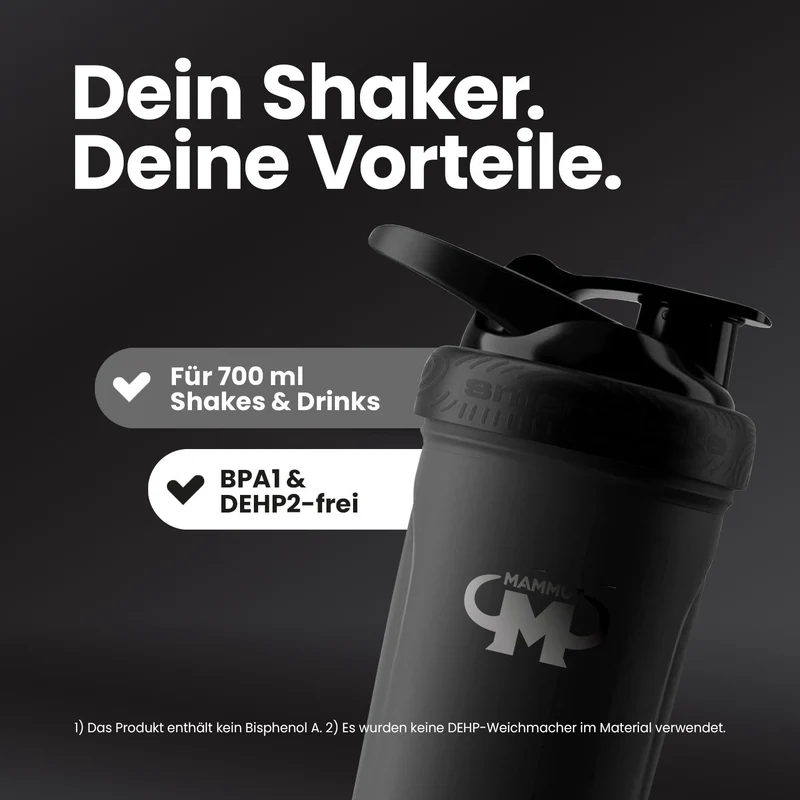 Edelstahl Shaker - Reforce Black Matt - Design Mammut Nutrition - Stück
