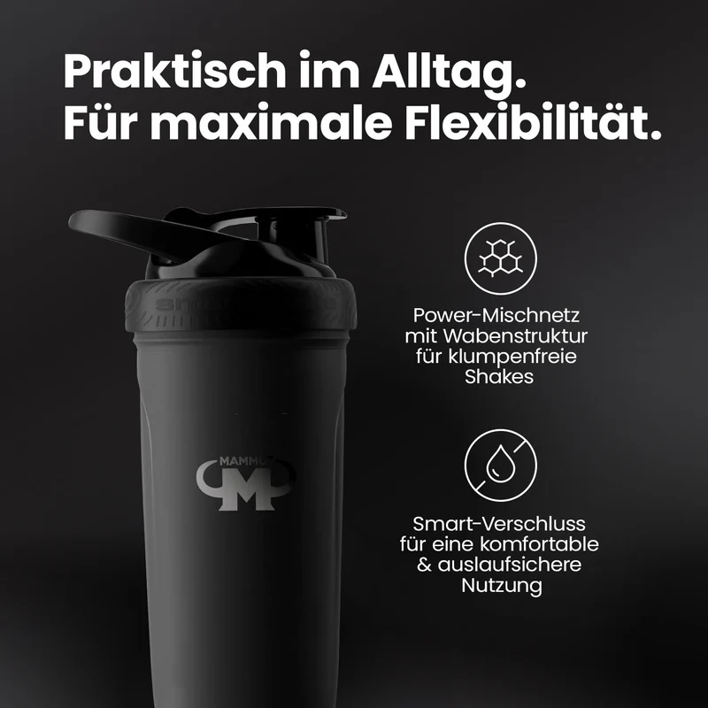 Edelstahl Shaker - Reforce Black Matt - Design Mammut Nutrition - Stück