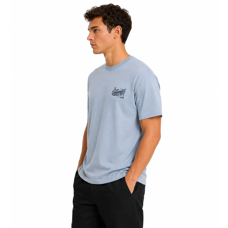 Vans Herren Baumwoll-T-Shirt, hellblau, Rundhalsausschnitt