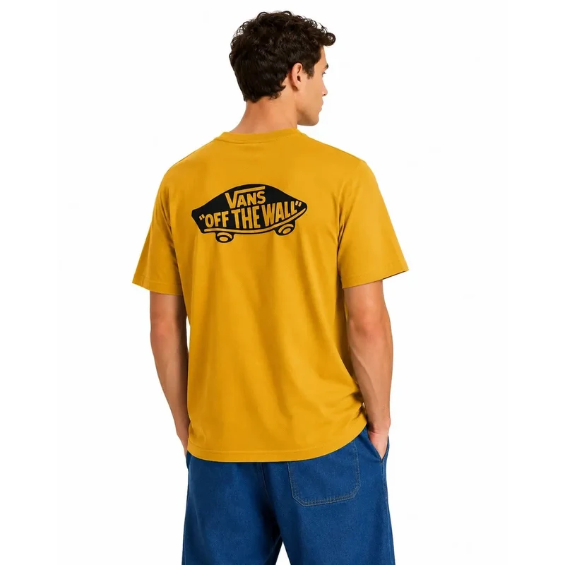 Vans Herren Gelbes Baumwoll-T-Shirt Rundhalsausschnitt
