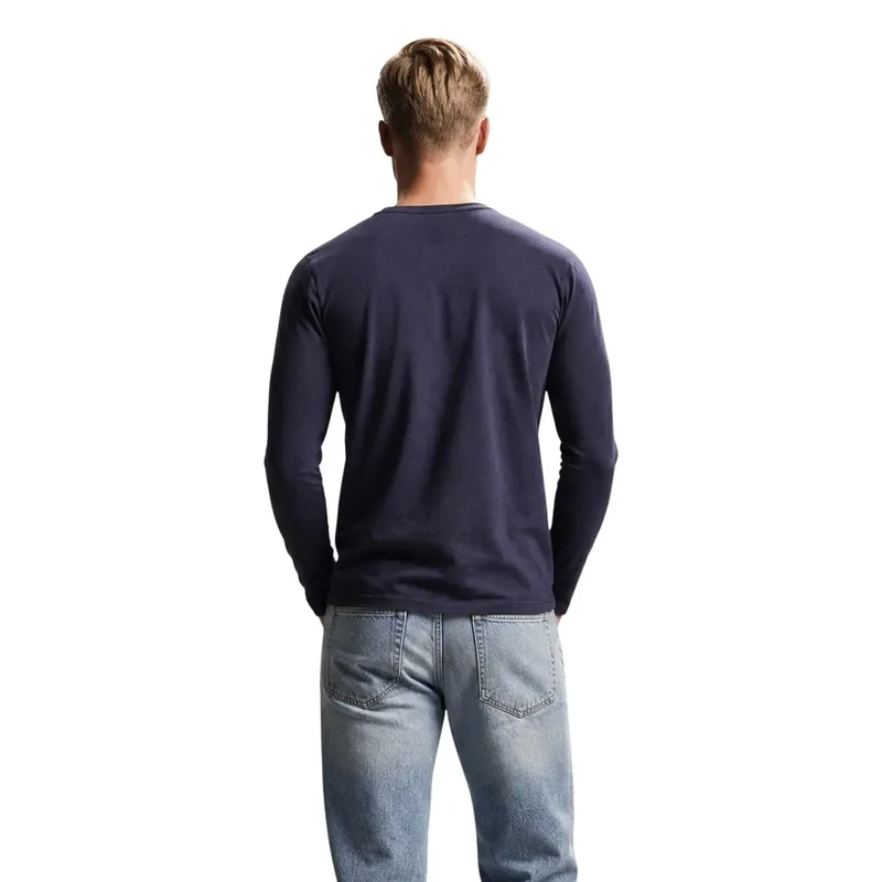 Guess Herren Blaues Slim-Fit-Baumwoll-T-Shirt