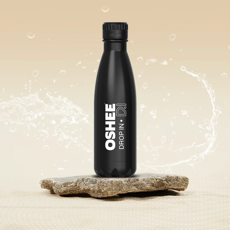 Thermosflasche aus Edelstahl, schwarz, 500 ml