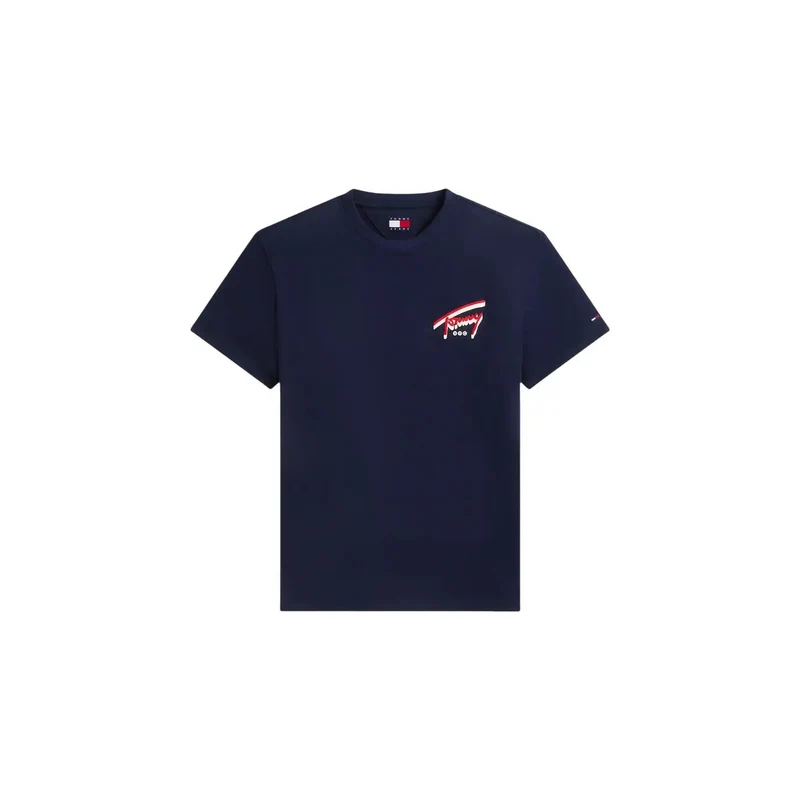 Tommy Hilfiger Herren T-Shirt aus blauer Bio-Baumwolle