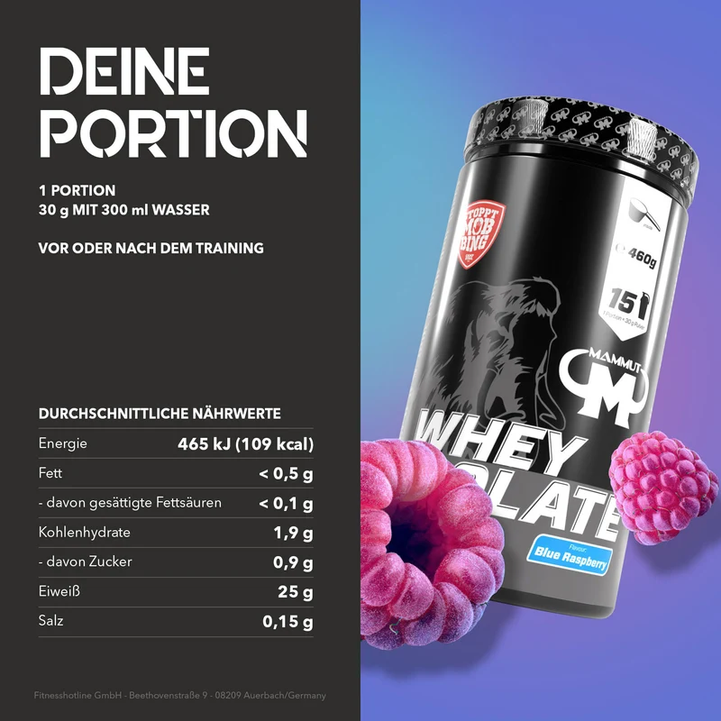 Whey Isolate - 460 g Dose