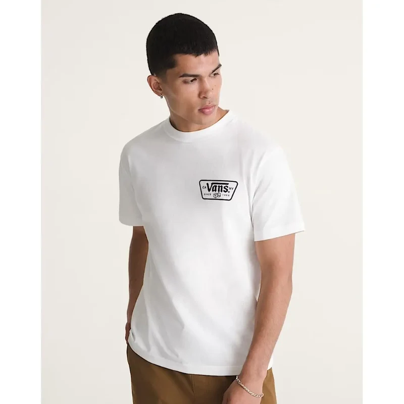 Vans Herren Baumwoll-T-Shirt Weiß Rundhals