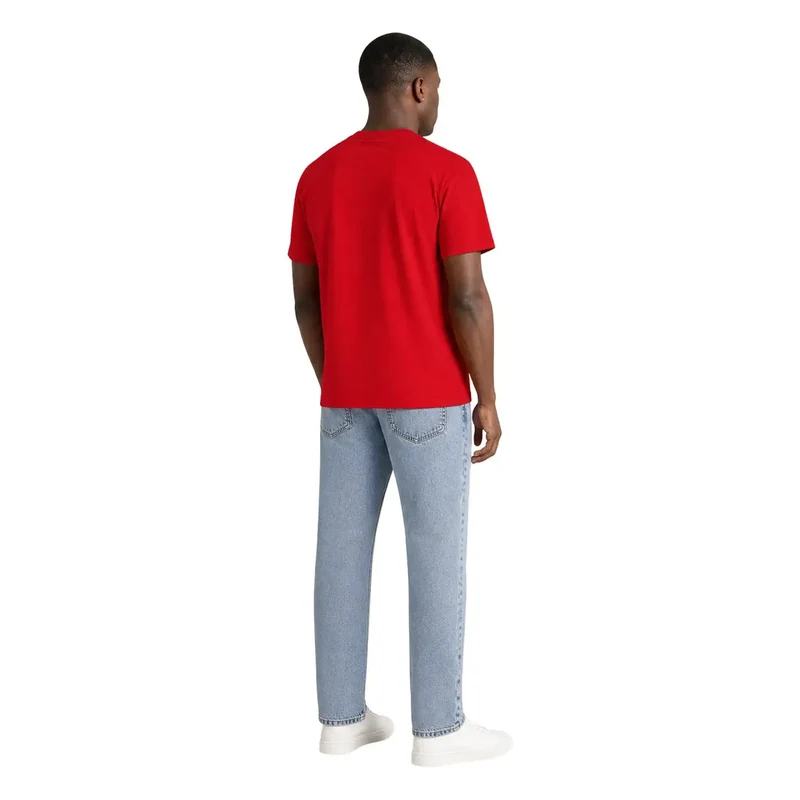Tommy Hilfiger Rotes T-Shirt für Herren aus Bio-Baumwolle