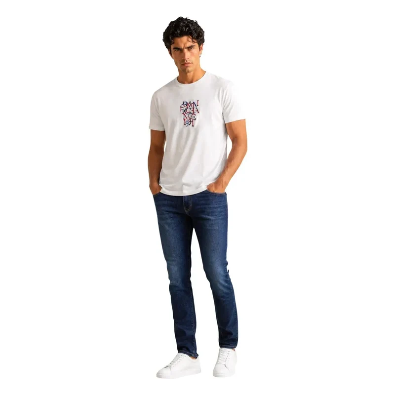 Armani Exchange Weißes Baumwoll-T-Shirt für Herren